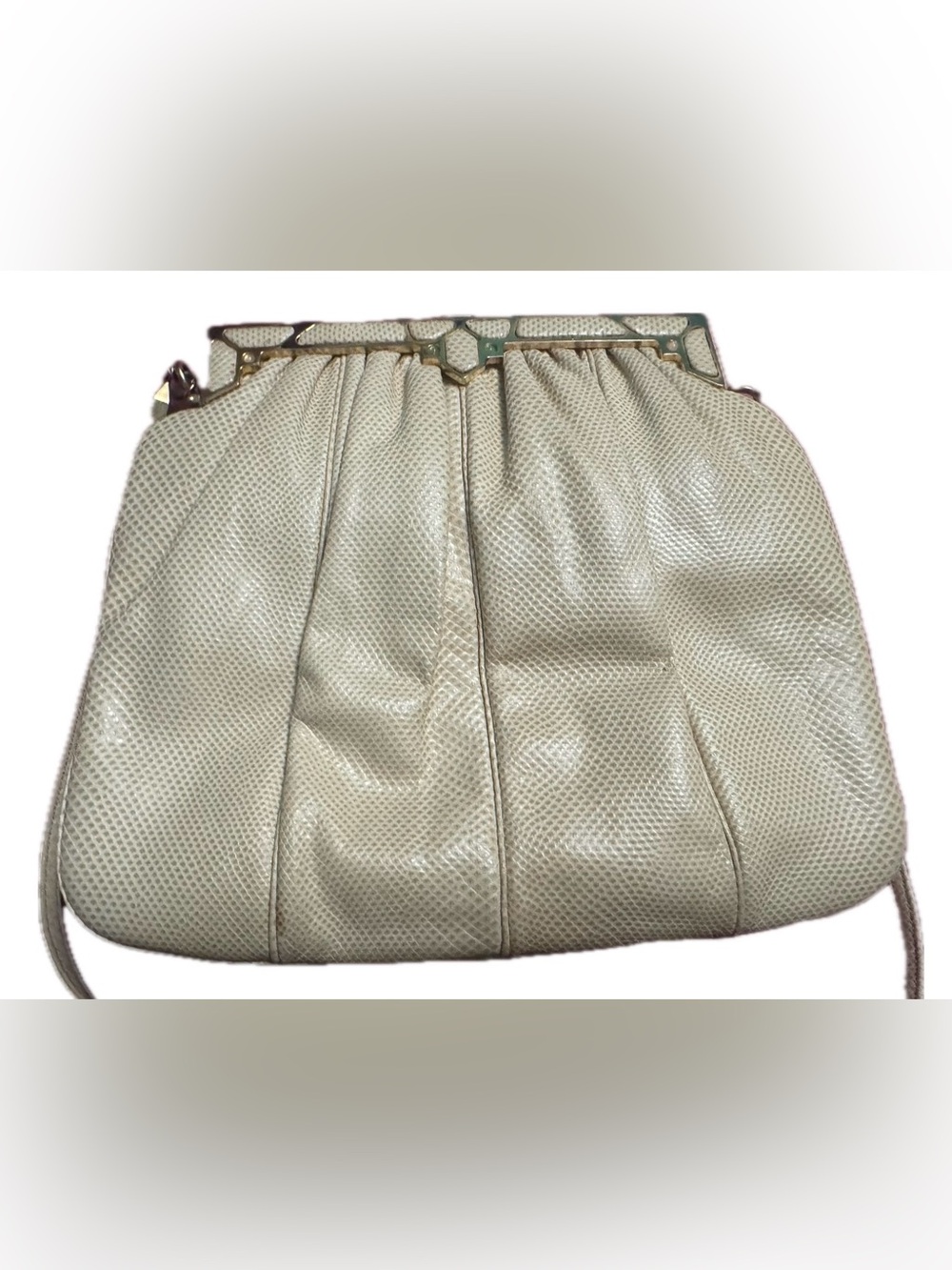 Judith Leiber Vintage Lizard Leather Clutch